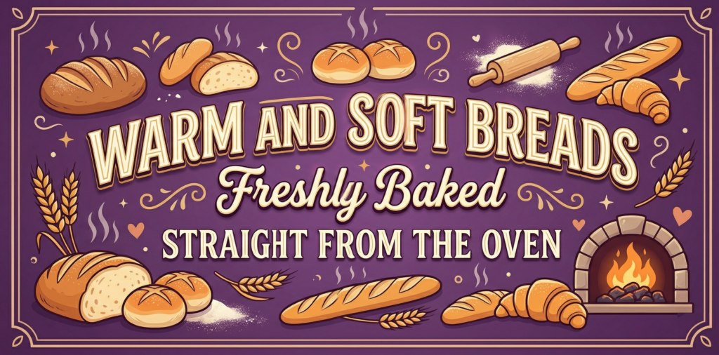 Warm and Soft Breads Freshly Baked Straight from the Oven